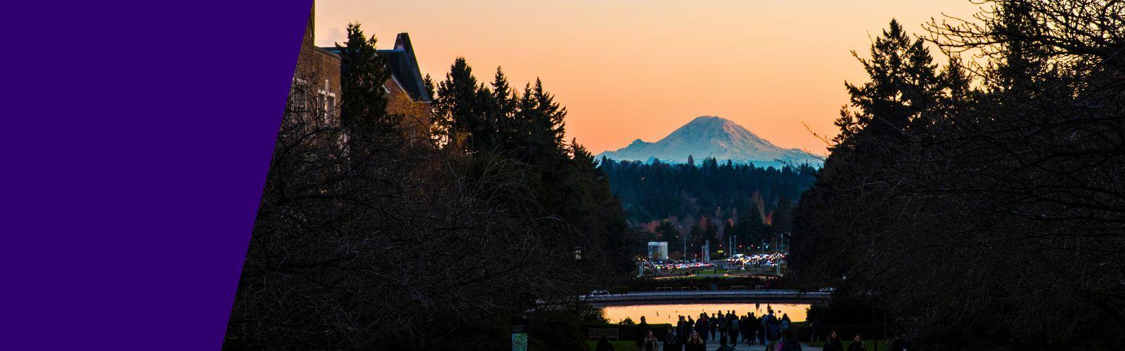 Photo of University of Washington Rainier Vista at sunset