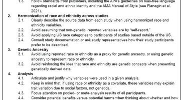 Summary of recommendations on the use and reporting of race, ethnicity, and ancestry in genomics research.
