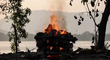 A crematorium in Guwahati, Assam, India, during the country's devastating COVID wave in May 2021 David Talukdar/NurPhoto via Getty Images