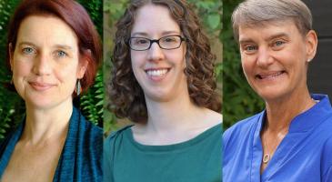 Headshots of Sarah Nelson, Stephanie Gogarten. Barbra Richardson