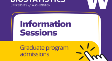 Biostatistics Information sessions for graduate program admissions. Finger pressing button