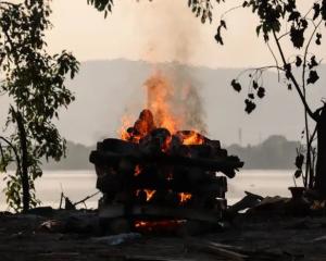 A crematorium in Guwahati, Assam, India, during the country's devastating COVID wave in May 2021 David Talukdar/NurPhoto via Getty Images