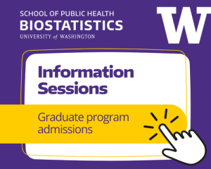 Biostatistics Information sessions for graduate program admissions. Finger pressing button