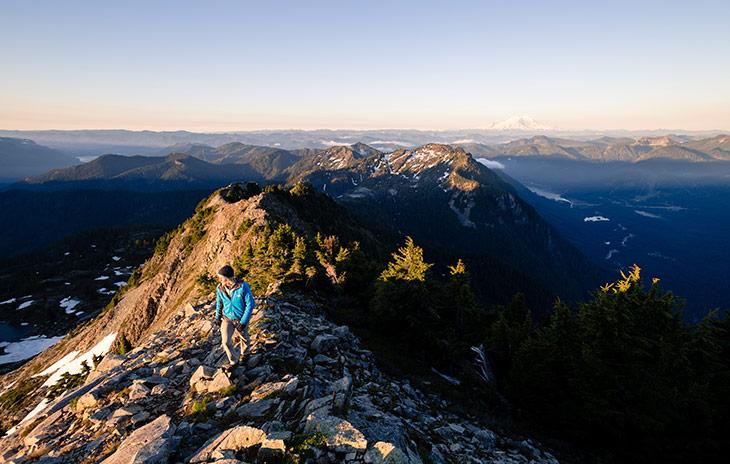 Seattle hiker on mountain