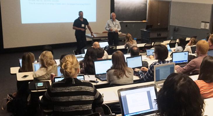 Classroom lecture UW Summer Institutes instructors Weir and Goudet