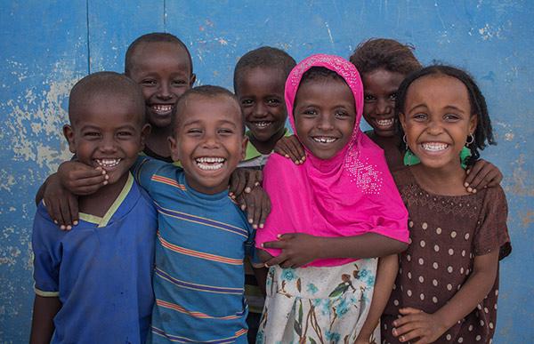 Group of smiliing children