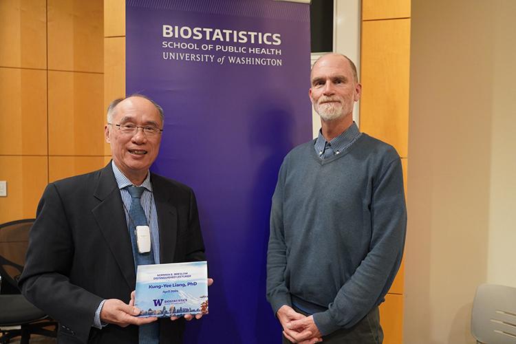 Kung-Yee Liang and Patrick Heagerty at the 2024 Norman E. Breslow Endowed Lecture, Seattle Washington