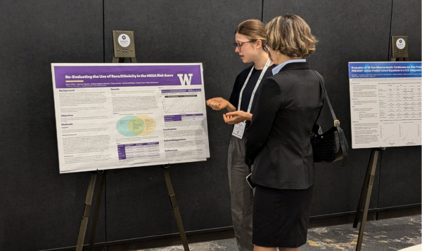 UW Biostatistics Doctoral Student Quinn White presents study results at the American Heart Association’s (AHA) Scientific Sessions in November 2024.