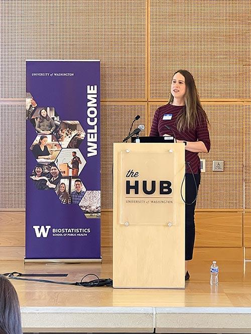 Kayleigh Keller speaking at podium